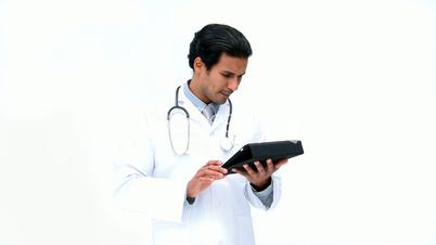 Arzt mit Rechner