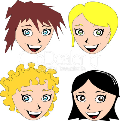 Four cheerful girls