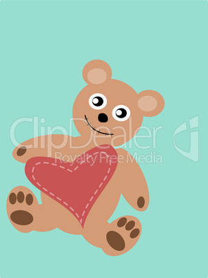 Teddy bear with heart shape