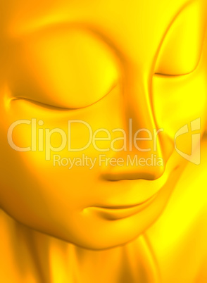ZEN Buddha Gesicht Gold 01
