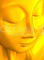 ZEN Buddha Gesicht Gold 01