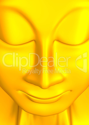 ZEN Buddha Gesicht Gold 02