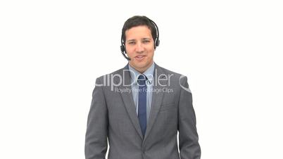 Geschäftsmann mit Headset