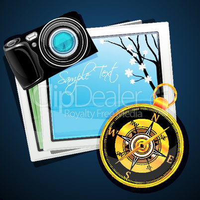 Fotoapparat und Kompass