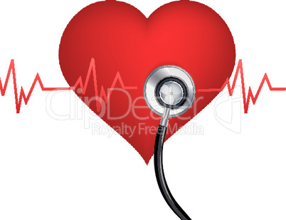 Stethoskop und Herz