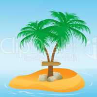 coconut tree with direction board