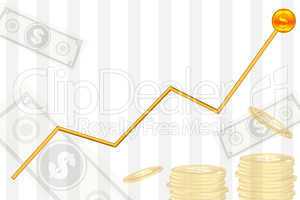 business graph with dollar