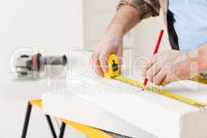 Home improvement - handyman measure porous brick