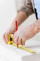 Home improvement - handyman measure porous brick