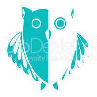 stylized owl blue
