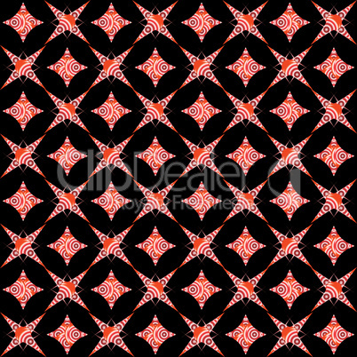 retro white and red seamless pattern on black background