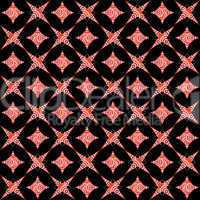 retro white and red seamless pattern on black background