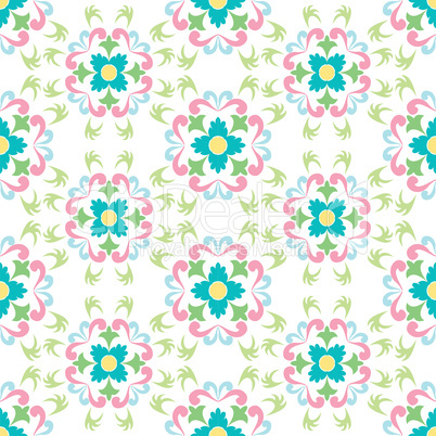 seamless flowers pattern isolated on white background