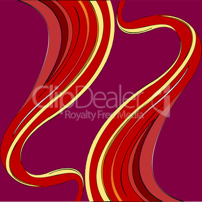 red waves on purple background