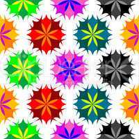 colored flowers seamless pattern