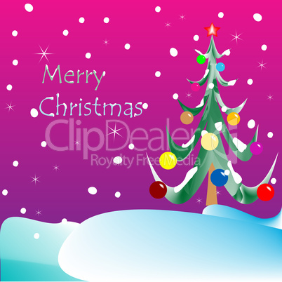 merry christmas card (purple background)