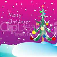 merry christmas card (purple background)
