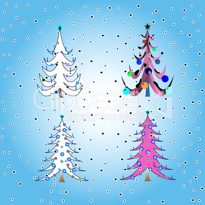 stylized christmas trees