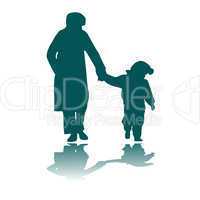 woman and child silhouettes