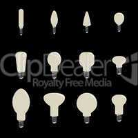 stylized light bulbs