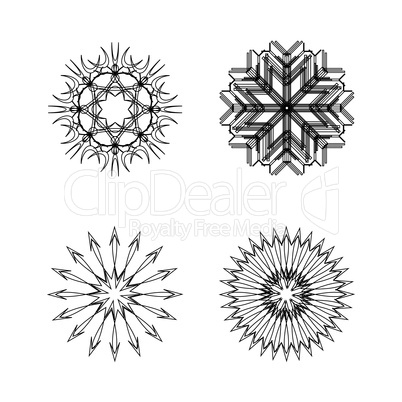 snow flakes collection black and white