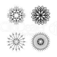 snow flakes collection black and white