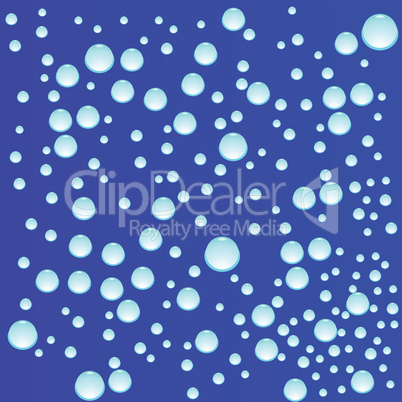 round blue water drops