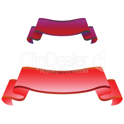 red banners isolated on white background