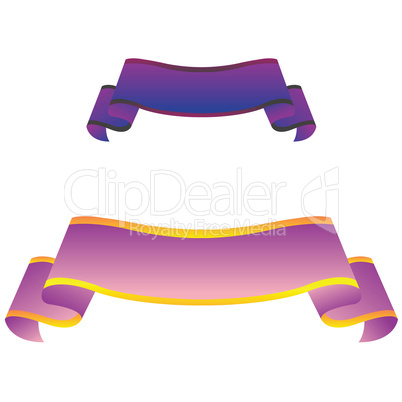 purple banners isolated on white background