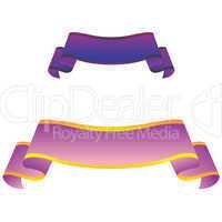 purple banners isolated on white background