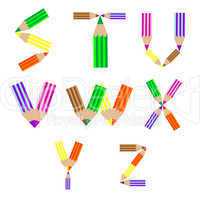 pencils alphabet S-Z