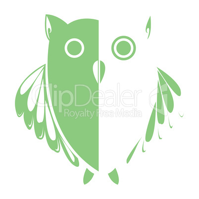 stylized owl (green)