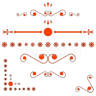 orange corners and page ends ornaments