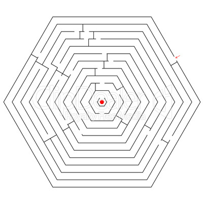 hexagonal black maze