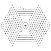 hexagonal black maze