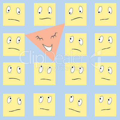 happy triangle and sad squares