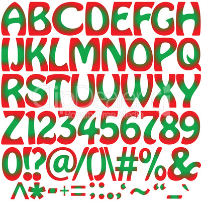green and red alphabet