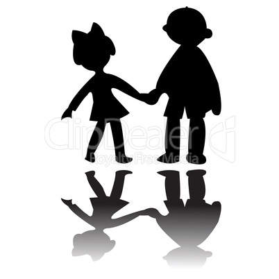 boy and girl silhouettes