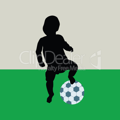 baby playing football