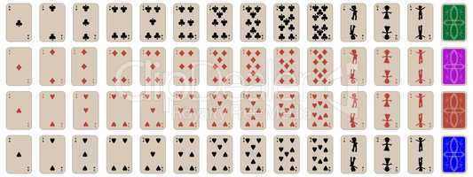 complete set of kids playing cards