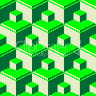 green abstract cubes