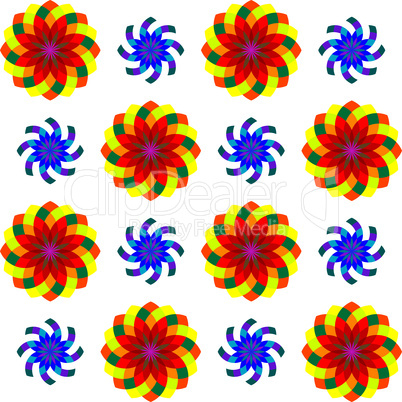 geometric seamless flowers pattern 2