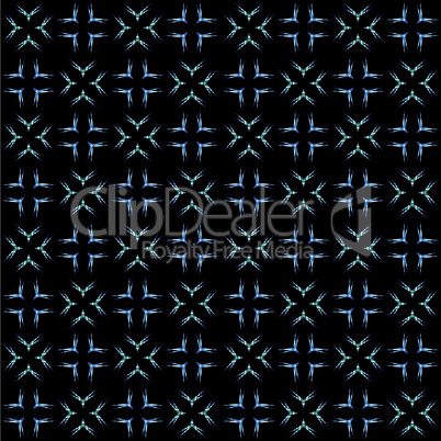 white and blue seamless pattern on black background