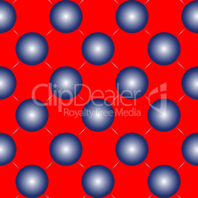 blue spheres on red seamless pattern