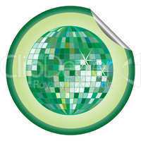 disco ball green sticker