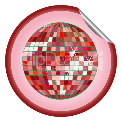 disco ball red sticker