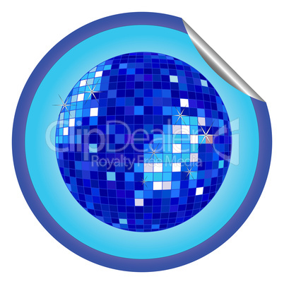 disco ball blue sticker