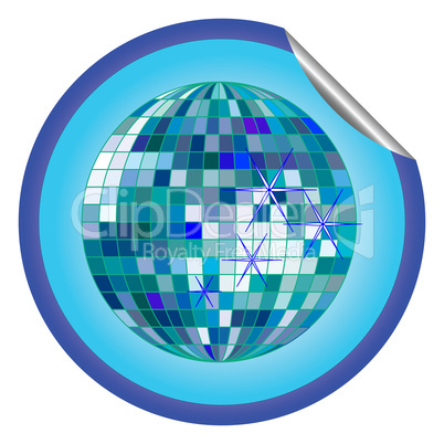 disco ball blue sticker 2