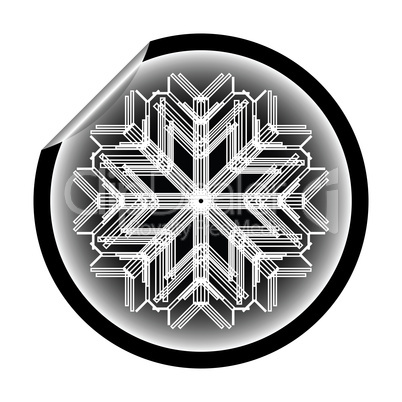 snow flake sticker isolated on white background 14