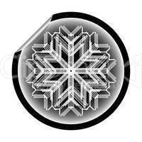 snow flake sticker isolated on white background 14